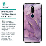 Purple Gold Marble Glass Case for Oppo F11 Pro