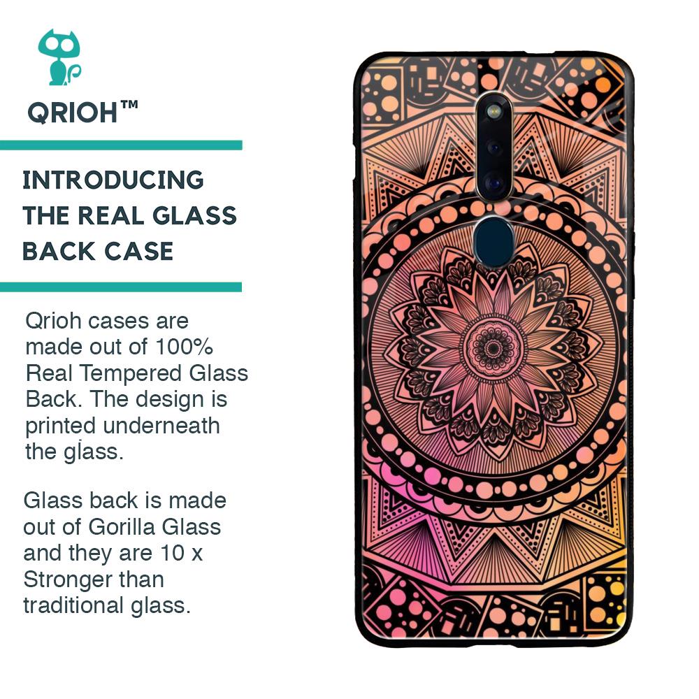 Floral Mandala Glass Case for Oppo F11 Pro