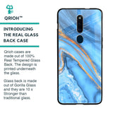 Vibrant Blue Marble Glass Case for Oppo F11 Pro
