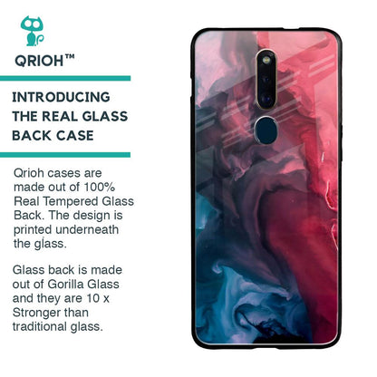 Blue & Red Smoke Glass Case for Oppo F11 Pro