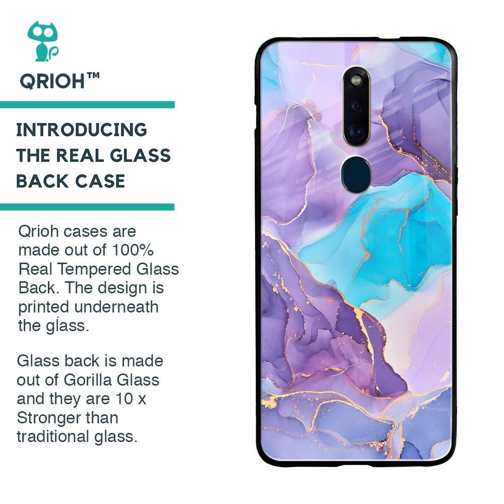 Alcohol ink Marble Glass Case for Oppo F11 Pro