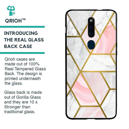 Geometrical Marble Glass Case for Oppo F11 Pro