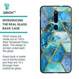 Turquoise Geometrical Marble Glass Case for Oppo F11 Pro