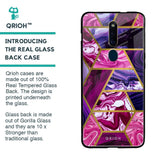 Electroplated Geometric Marble Glass Case for Oppo F11 Pro