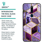 Purple Rhombus Marble Glass Case for Oppo F11 Pro