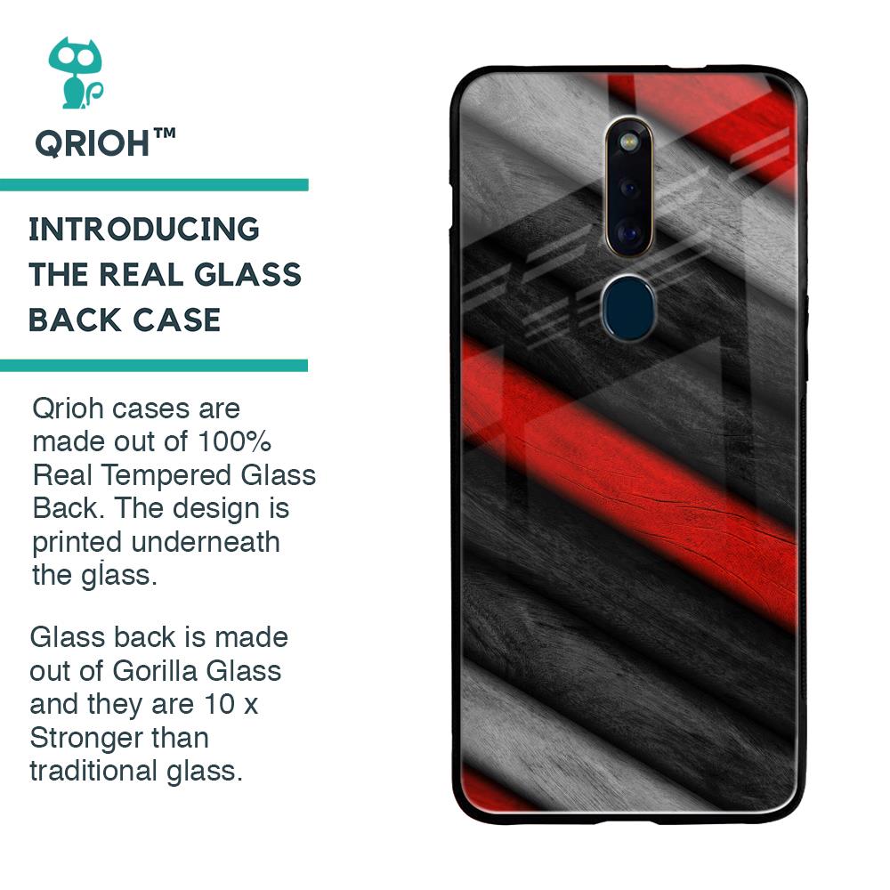 Soft Wooden Texture Glass Case for Oppo F11 Pro