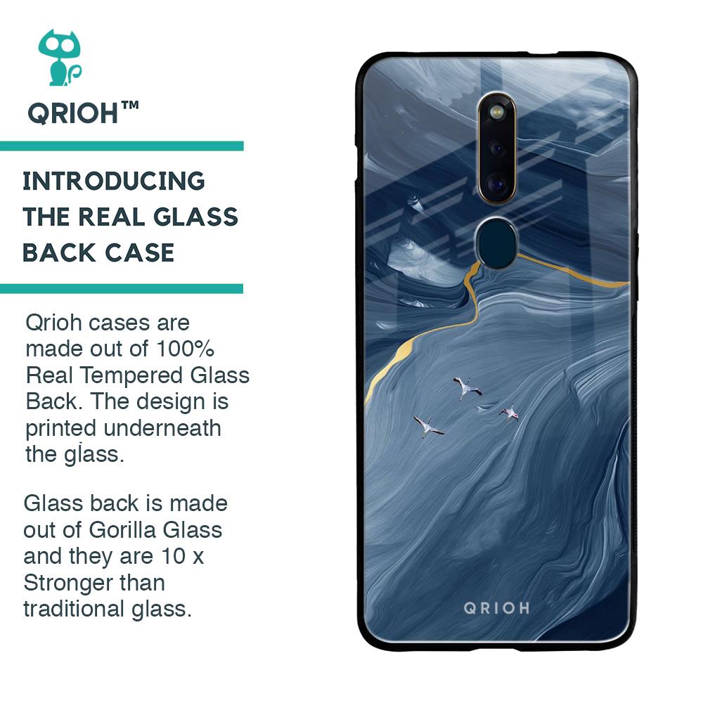 Deep Ocean Marble Glass Case for Oppo F11 Pro