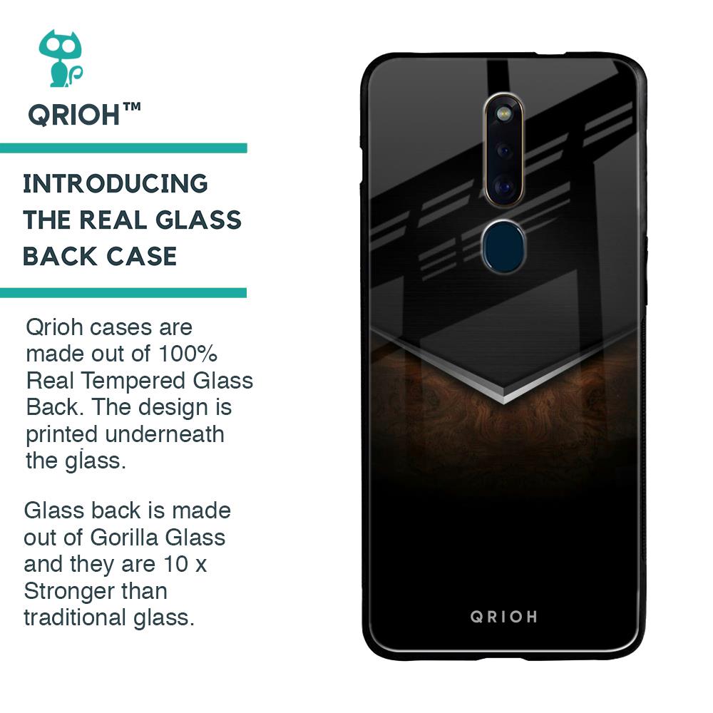 Dark Walnut Glass Case for Oppo F11 Pro