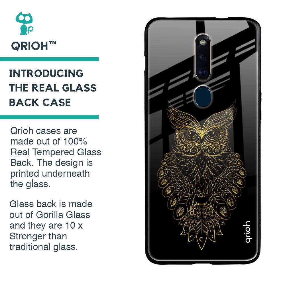 Golden Owl Glass Case for Oppo F11 Pro