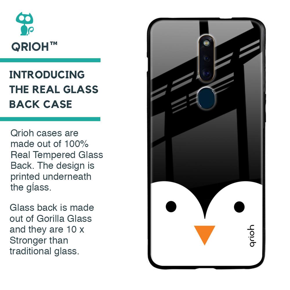 Cute Penguin Glass Case for Oppo F11 Pro