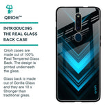 Vertical Blue Arrow Glass Case For Oppo F11 Pro