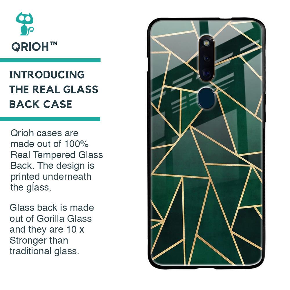 Abstract Green Glass Case For Oppo F11 Pro