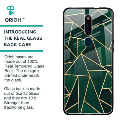 Abstract Green Glass Case For Oppo F11 Pro