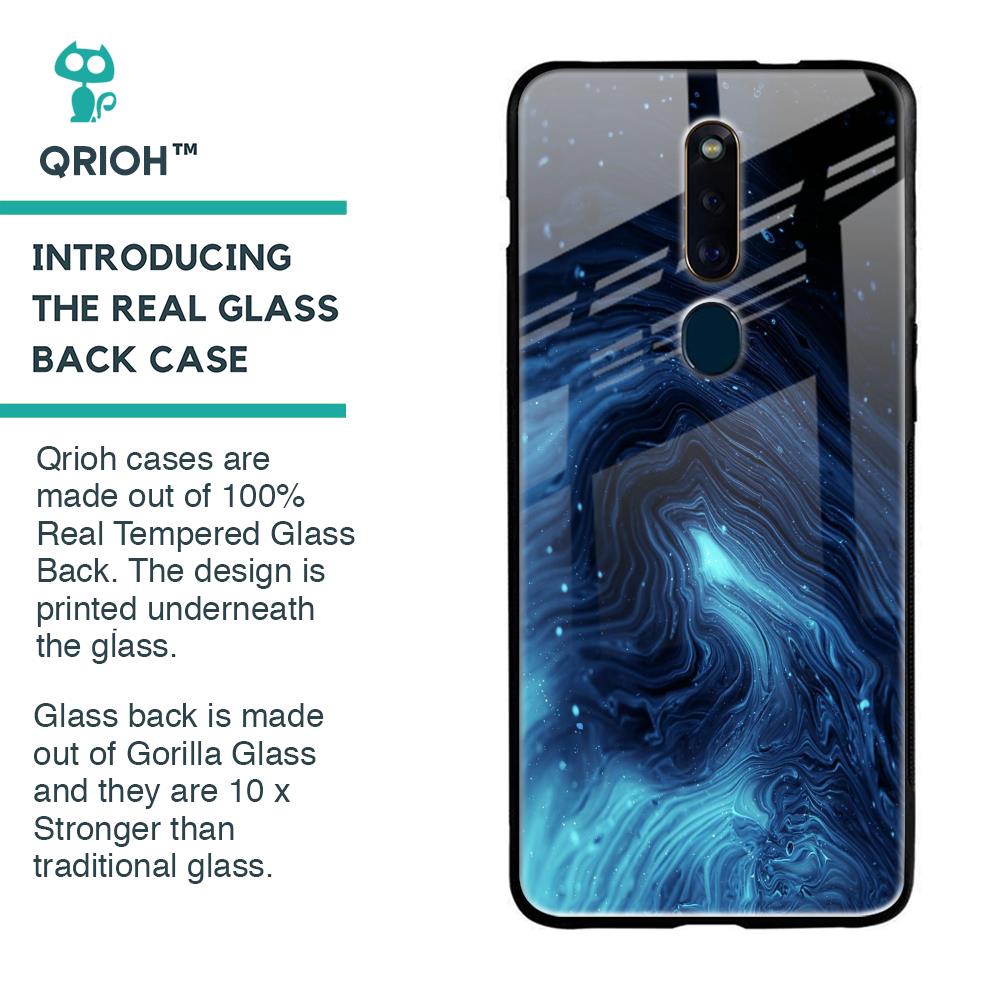 Dazzling Ocean Gradient Glass Case For Oppo F11 Pro