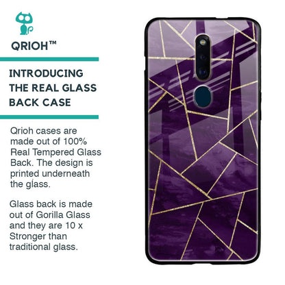 Geometric Purple Glass Case For Oppo F11 Pro