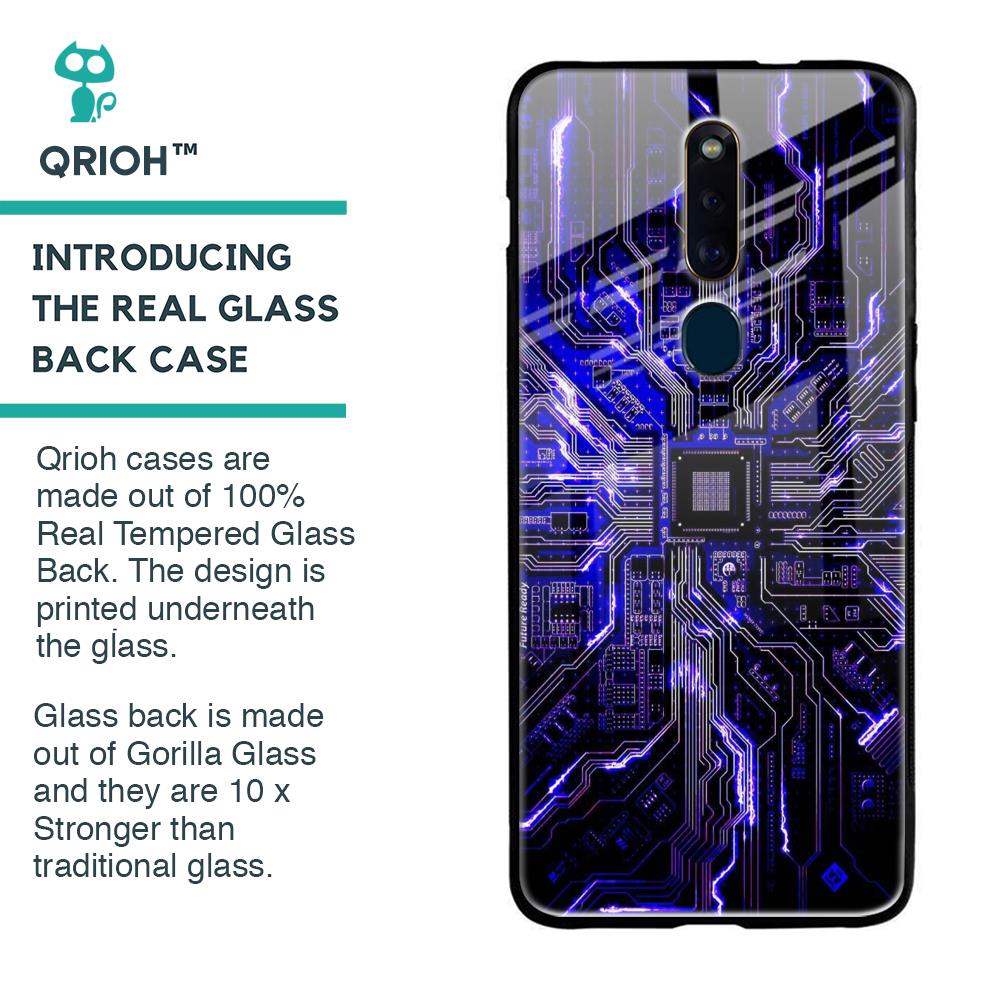 Techno Color Pattern Glass Case For Oppo F11 Pro