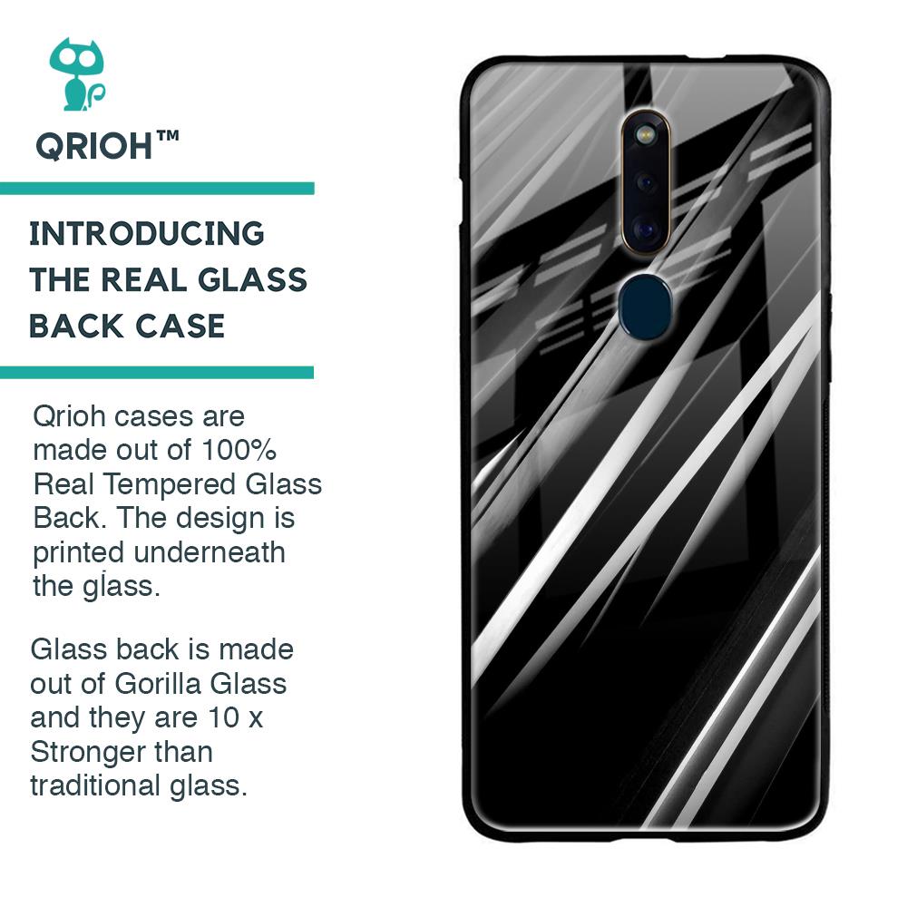 Black & Grey Gradient Glass Case For Oppo F11 Pro