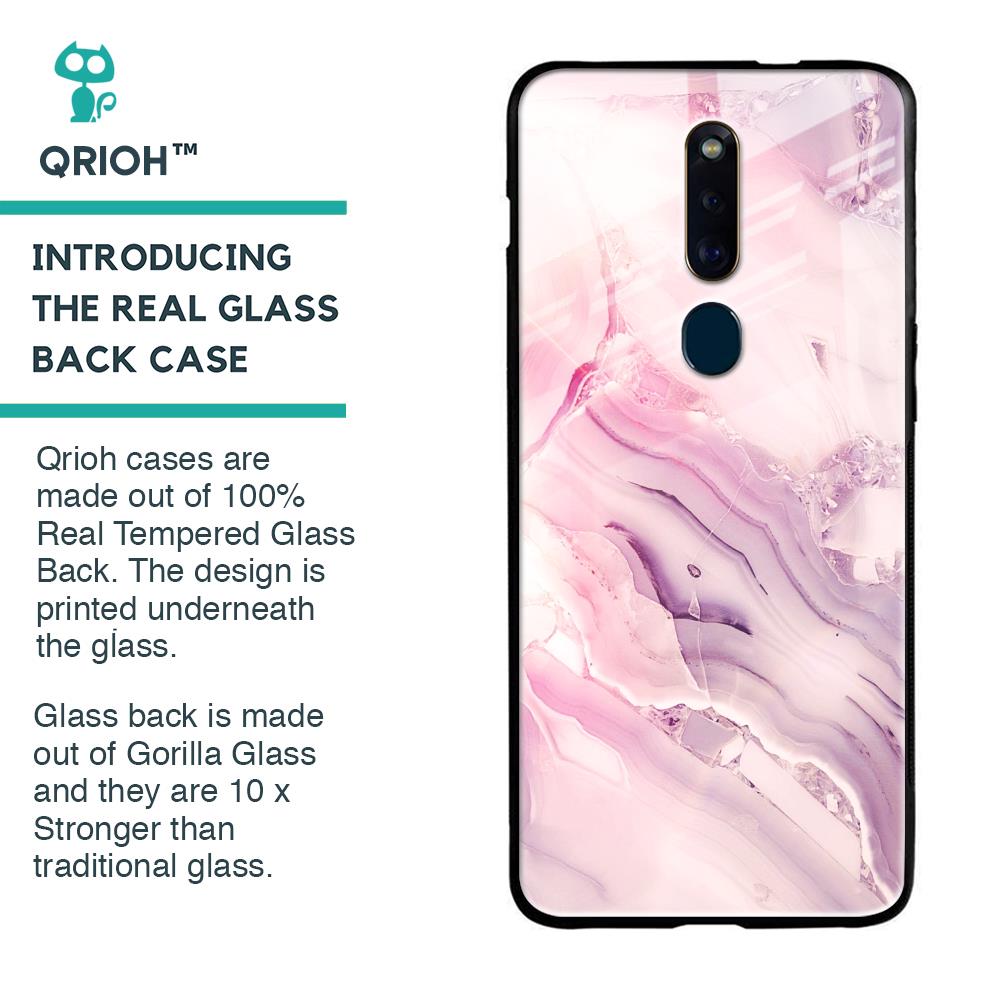Diamond Pink Gradient Glass Case For Oppo F11 Pro