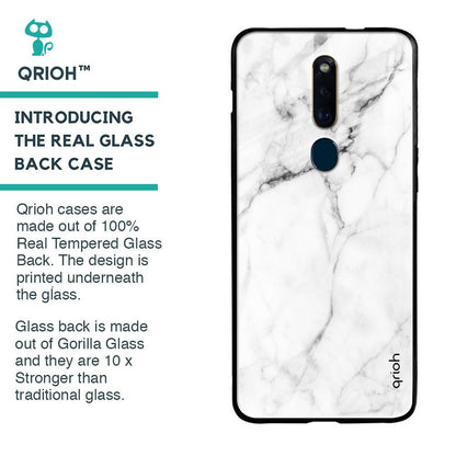 Modern White Marble Glass case for Oppo F11 Pro
