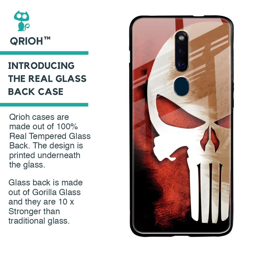 Red Skull Glass Case for Oppo F11 Pro