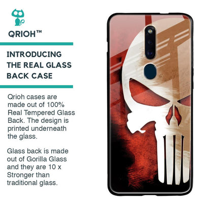 Red Skull Glass Case for Oppo F11 Pro