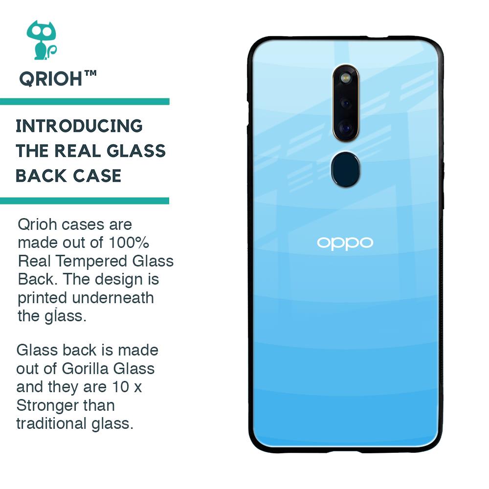 Wavy Blue Pattern Glass Case for Oppo F11 Pro