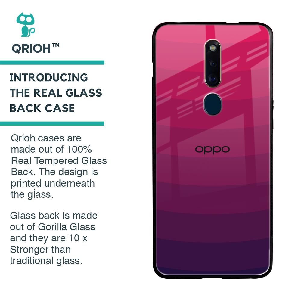 Wavy Pink Pattern Glass Case for Oppo F11 Pro