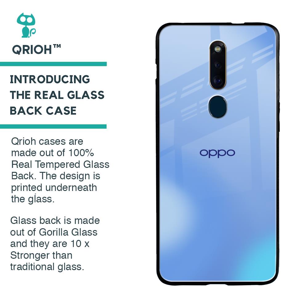 Vibrant Blue Texture Glass Case for Oppo F11 Pro