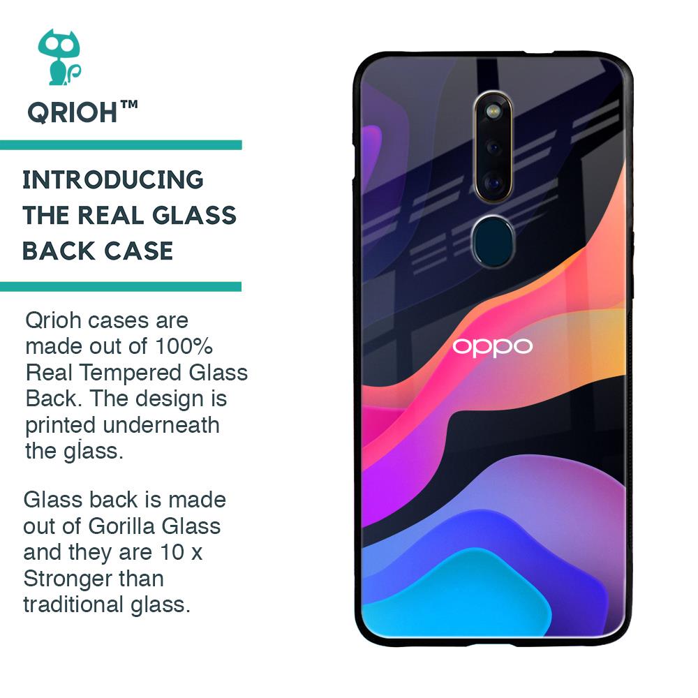 Colorful Fluid Glass Case for Oppo F11 Pro