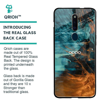 Golden Splash Glass Case for Oppo F11 Pro