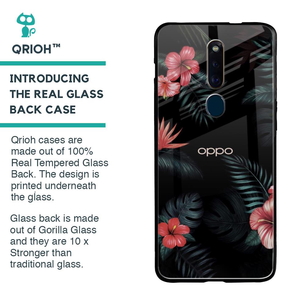 Tropical Art Flower Glass Case for Oppo F11 Pro
