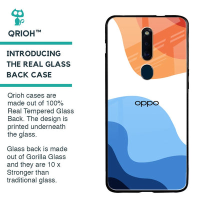 Wavy Color Pattern Glass Case for Oppo F11 Pro