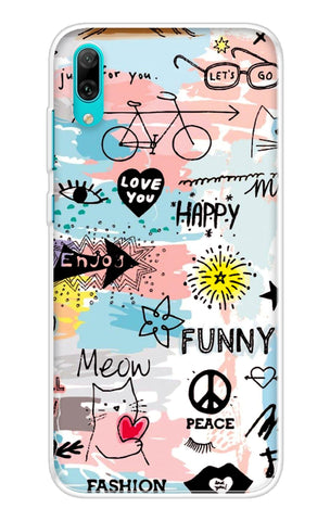 Happy Doodle Huawei Y7 Pro 2019 Back Cover