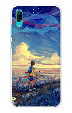 Riding Bicycle to Dreamland Huawei Y7 Pro 2019 Back Cover