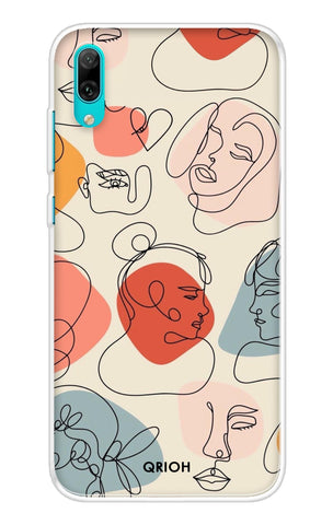 Abstract Faces Huawei Y7 Pro 2019 Back Cover