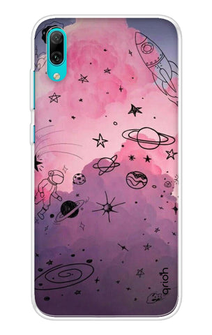 Space Doodles Art Huawei Y7 Pro 2019 Back Cover