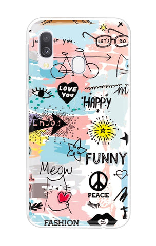 Happy Doodle Samsung Galaxy A40 Back Cover