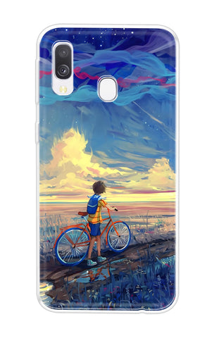 Riding Bicycle to Dreamland Samsung Galaxy A40 Back Cover