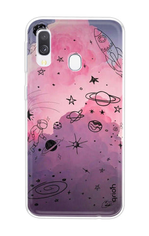 Space Doodles Art Samsung Galaxy A40 Back Cover
