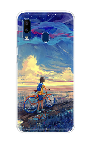 Riding Bicycle to Dreamland Samsung Galaxy A20 Back Cover