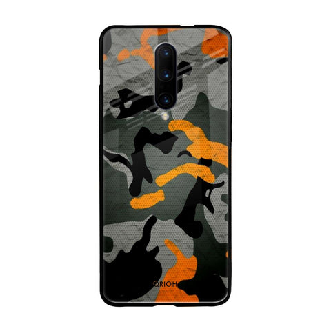 Camouflage Orange OnePlus 7 Pro Glass Back Cover Online