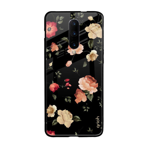 Black Spring Floral OnePlus 7 Pro Glass Back Cover Online