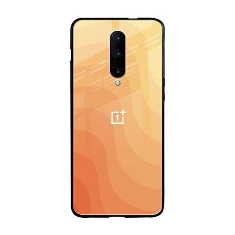 Orange Curve Pattern OnePlus 7 Pro Glass Back Cover Online