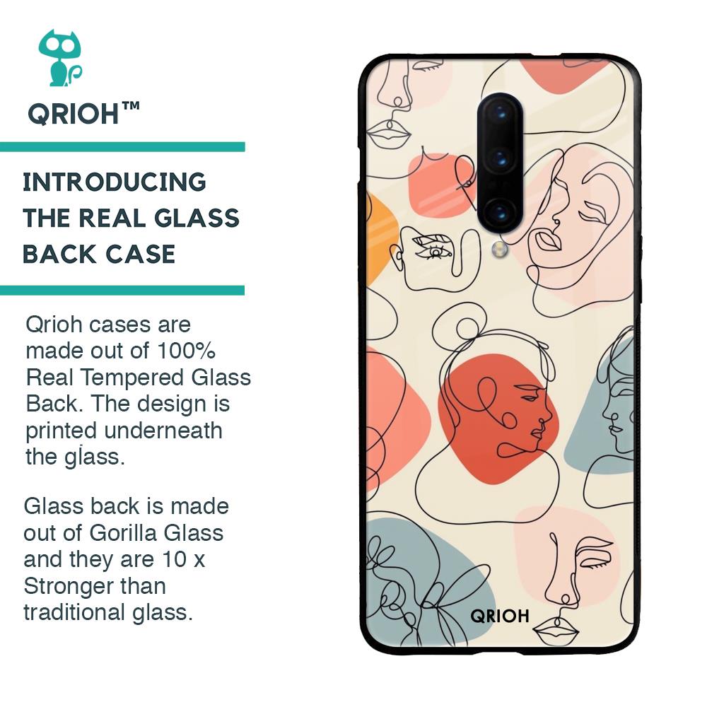 Abstract Faces Glass Case for OnePlus 7 Pro