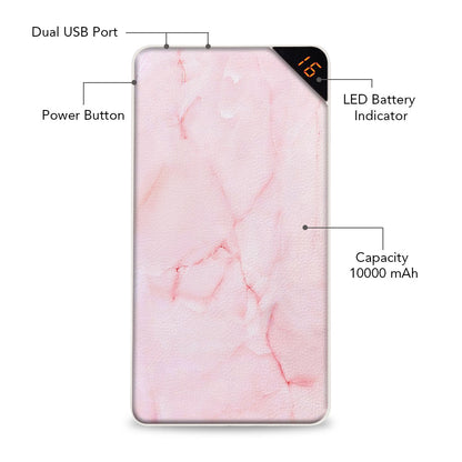 Pink Marble 10000 mAh Universal Power Bank