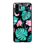 Tropical Leaves & Pink Flowers Huawei P30 Pro Glass Back Cover Online