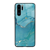 Blue Golden Glitter Huawei P30 Pro Glass Back Cover Online
