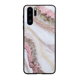 Pink & Gold Gllitter Marble Huawei P30 Pro Glass Back Cover Online