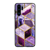 Purple Rhombus Marble Huawei P30 Pro Glass Back Cover Online