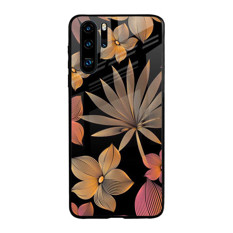 Lines Pattern Flowers Huawei P30 Pro Glass Back Cover Online